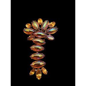 Vintage Unique Dangling Mirrored Brooch (A4480)